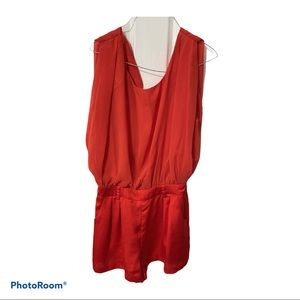 Peach cut out back romper